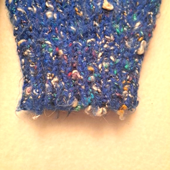 Santana Novelty Sweater Cardigan Blue Speckle Wool Blend Chunky Grandma … - Picture 6 of 10